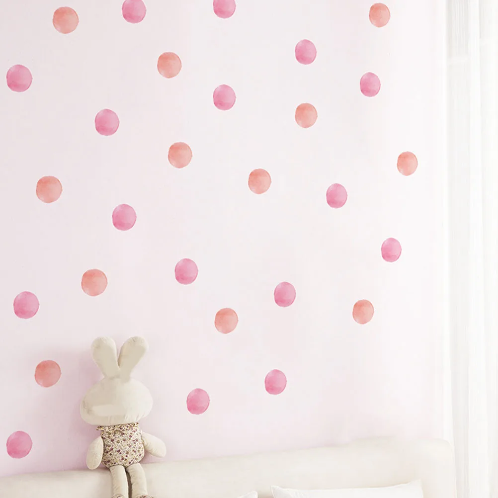 

12 Pcs Pink Wall Stickers PVC Detachable Bedroom Decor Kids Girls Room Classroom Nursery Watercolor Sticker Home