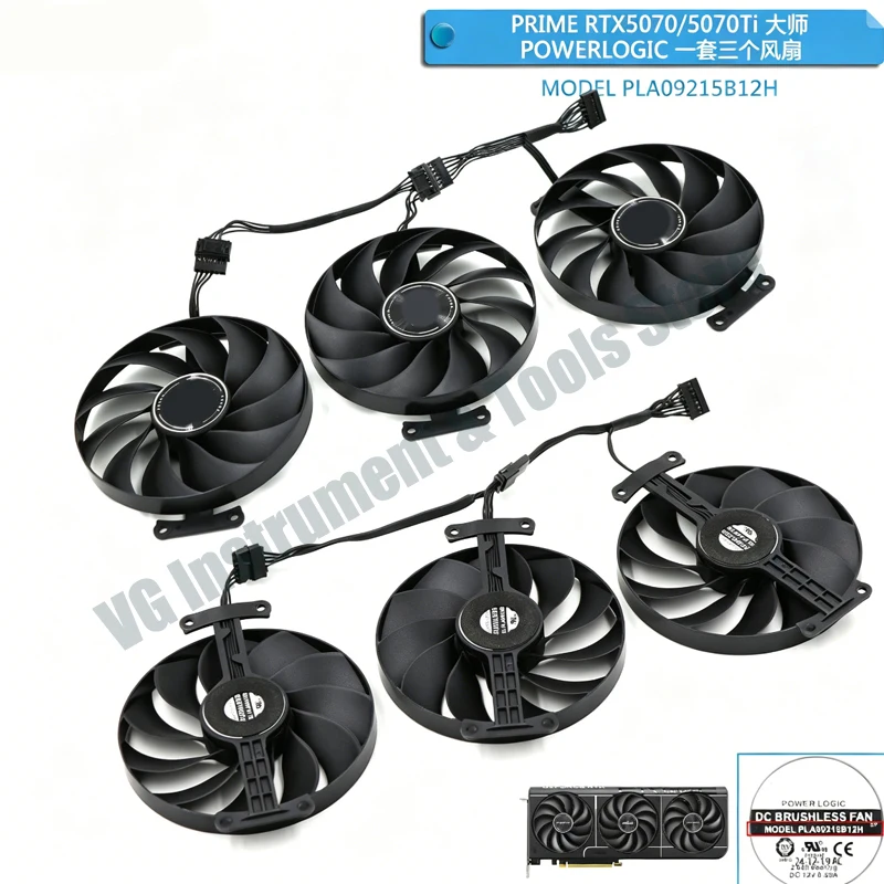 Neu entwickeltes, mit original ASUS PRIME RTX 5070/5070Ti Master Edition kompatibles Lüftergehäuse mit Doppelkugellager für Grafikkarten. – Detail 4