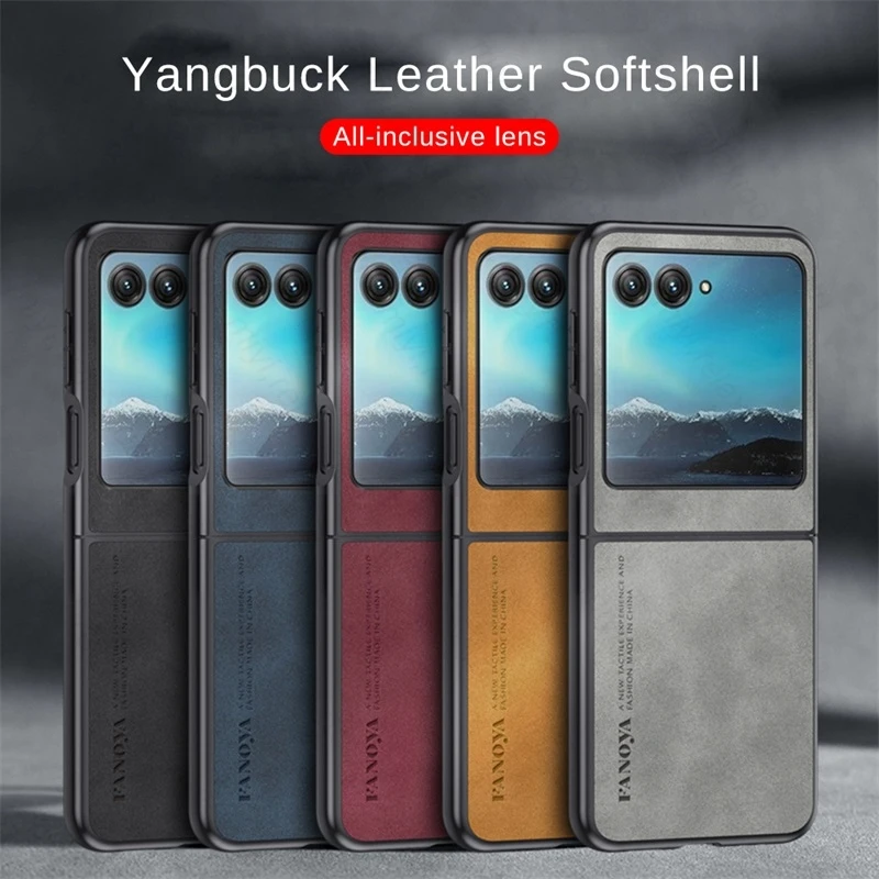 Luxury Lambskin Leather Matte Case For Motorola Razr 40 Ultra 5G Razr40Ultra 2023 XT2321-3 6.9\