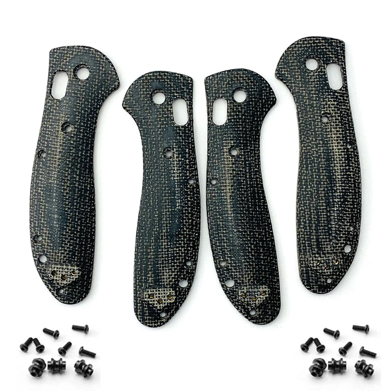 CNC Custom Black Flax Micarta Material Knife Handle Scales For Benchmade Griptilian 551 550 Knives Grip DIY Making Accessories