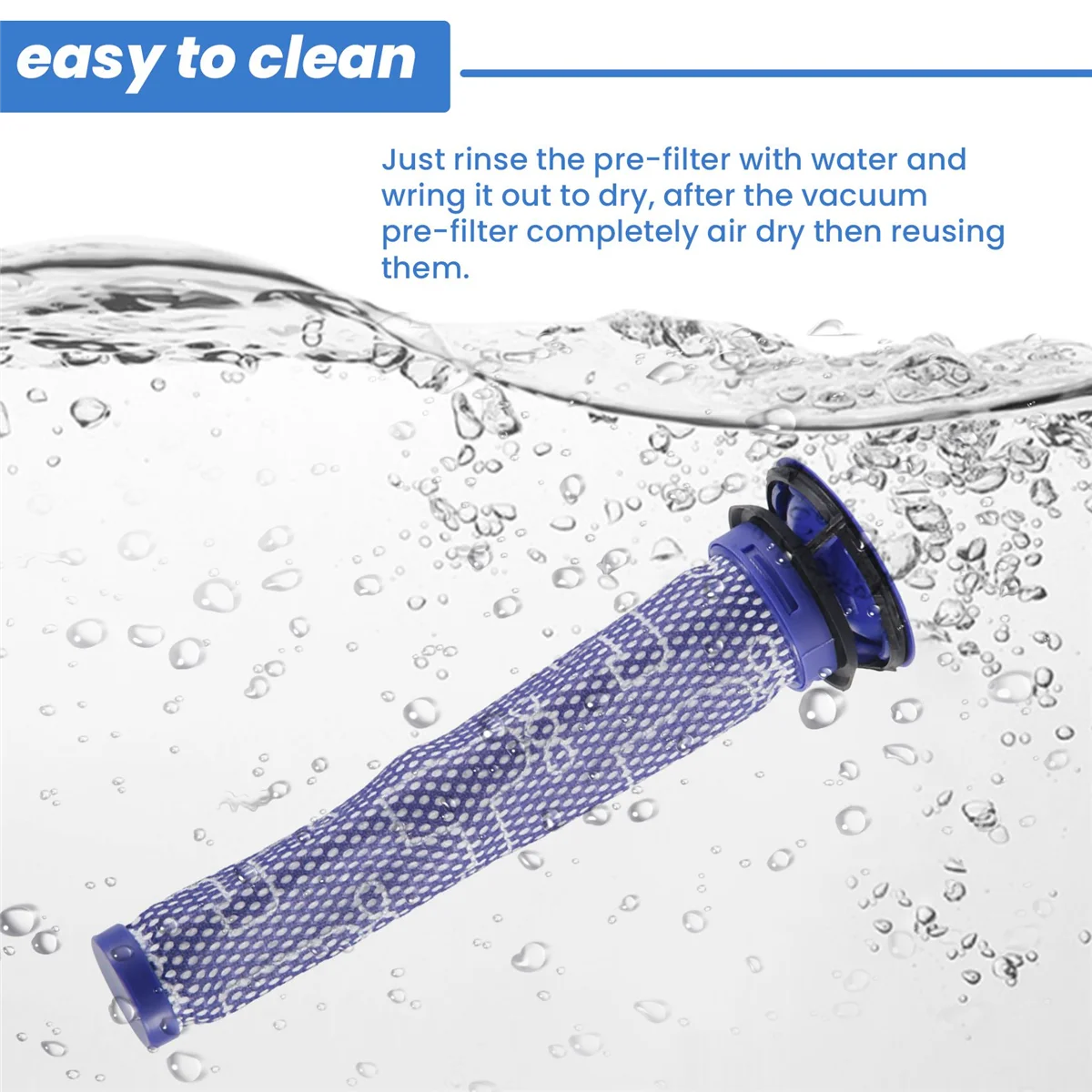 ยอดนิยม 2 Pack REPLACEMENT Pre Filters สําหรับ Dyson สูญญากาศสําหรับ Dyson V6 V7 V8 DC59 DC58 แทนที่ Part 965661   01