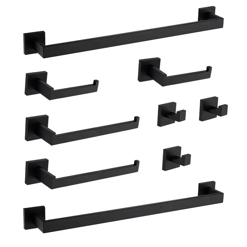 

Набор фурнитуры для ванной из 9 предметов, современные аксессуары, вешалки для полотенец, крючки, держатели для туалетной бумаги, элегантность для вашей ванной комнаты, легко