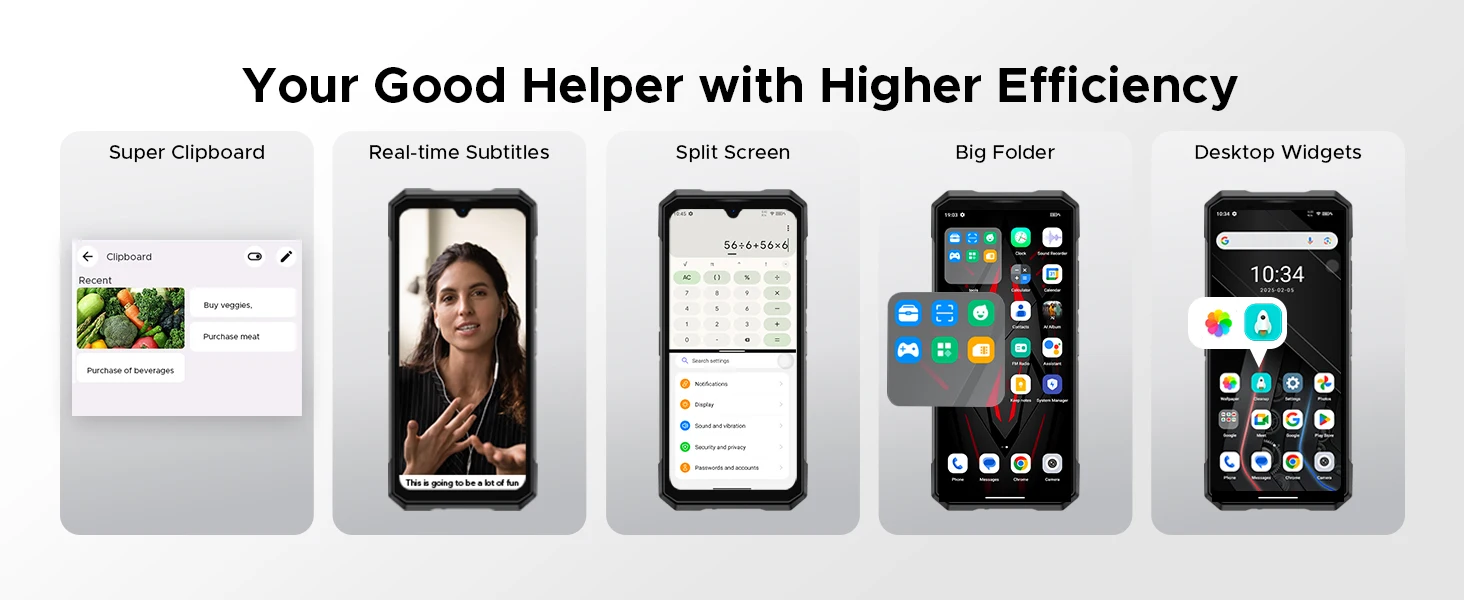 Doogee S200 Plus 5g Ai Rugged Phone 32Gb (12+20) 512Gb Dimensity 7300 Gaming Mobile Phone 1.32'' Rear Display Main Screen