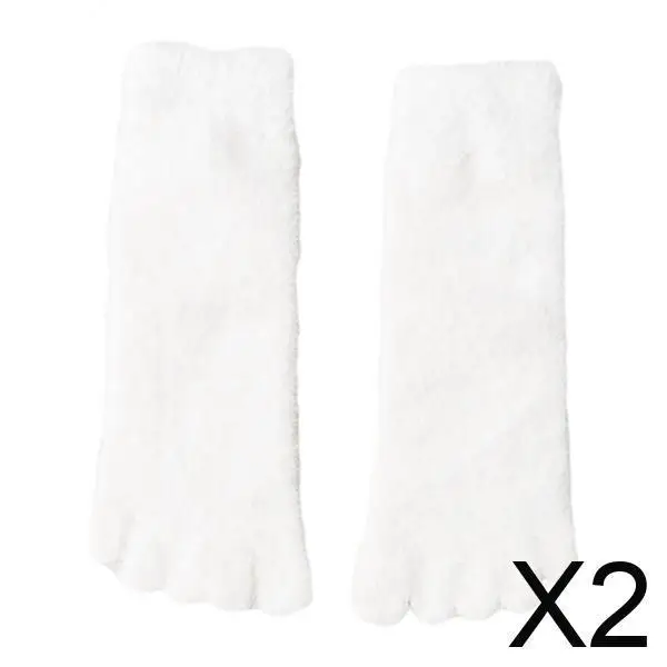 

Warm Velvet Five Finger Socks Nylon Toe Separate Cozy Hosiery Athletic Fashion Crew for Winter Sports Women Men