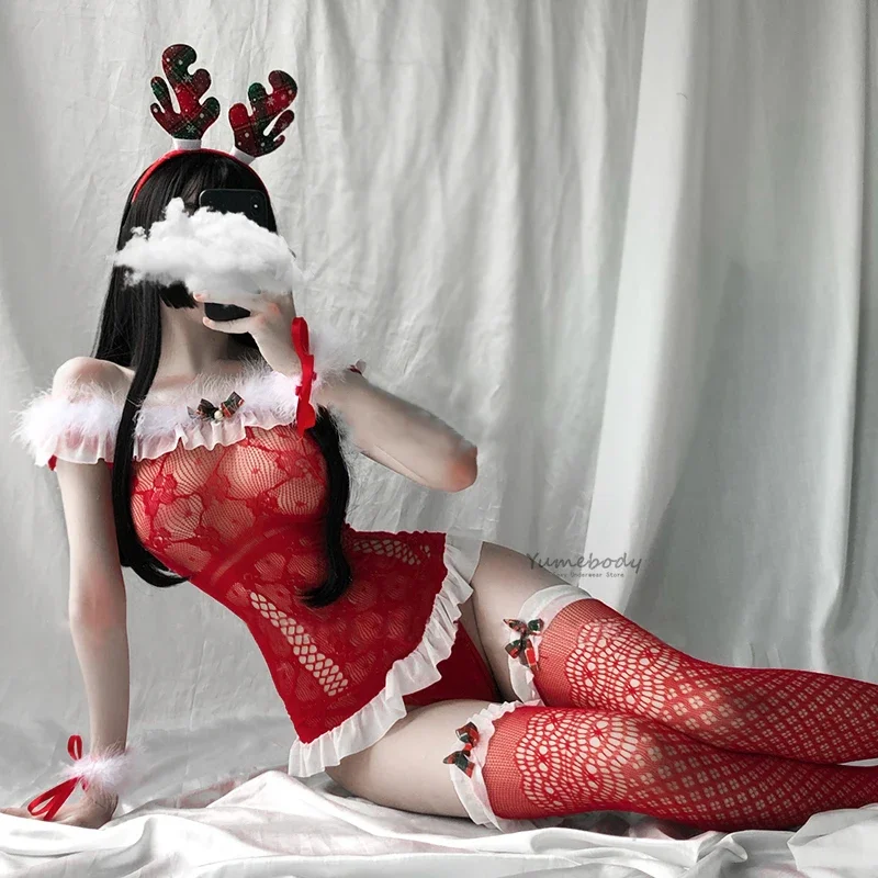 Модное женское нижнее белье с Санта Клаусом для косплея