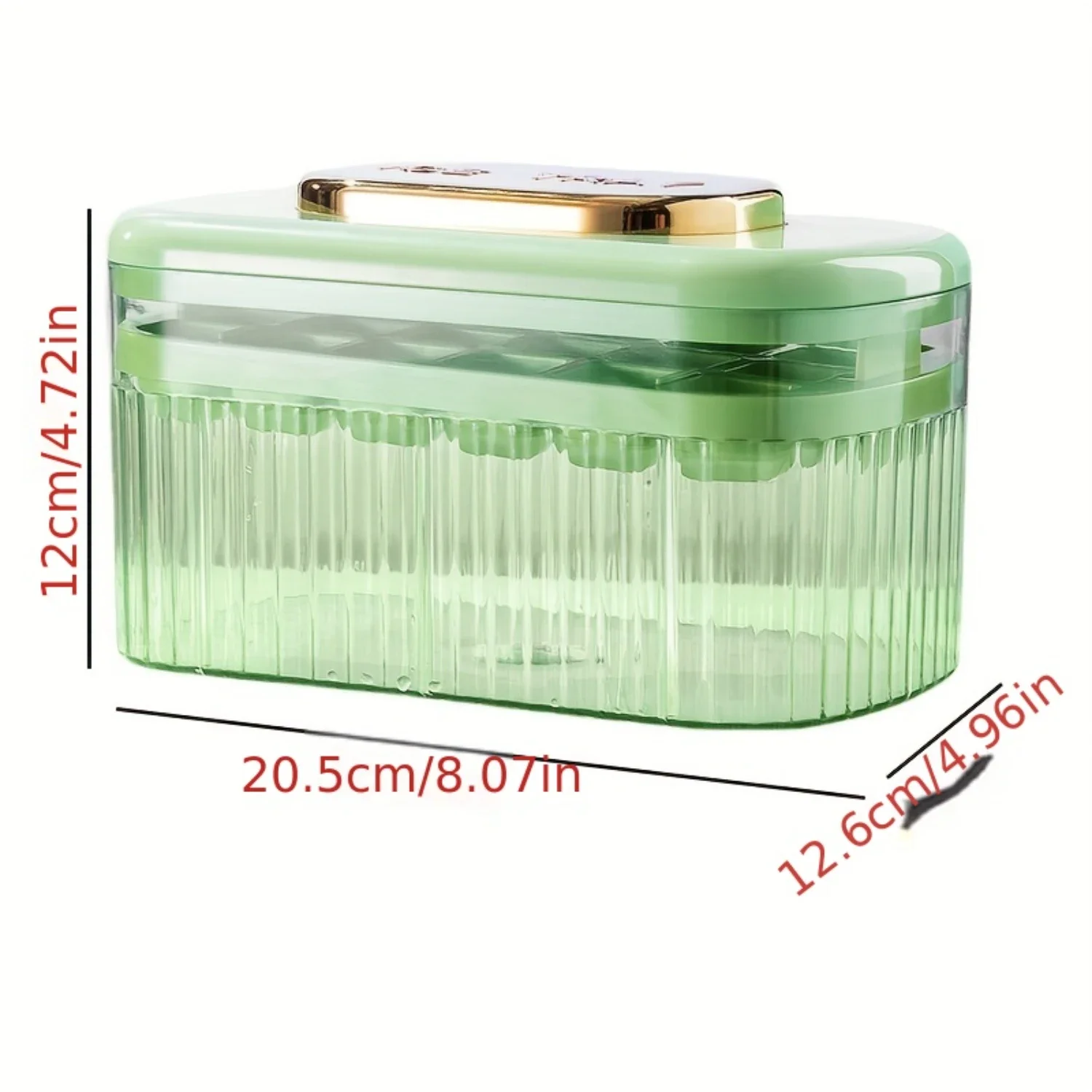 Pressed Ice Cube Mold Set Food Grade Silicone  Ice Box Press Plate Cover + Deicing Ice  Box + 24 Grid TPE Soft Bottom + Ice Shov