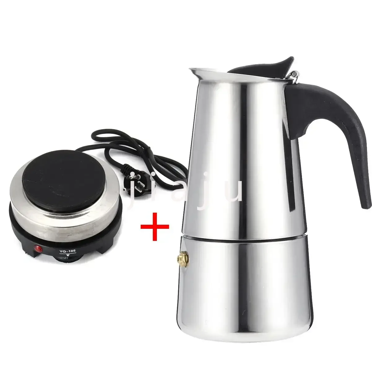 

200ml/450ml Portable Stainless Steel Moka Pot Espresso Coffee Pot with Small Electric Stove Filter Percolator Coffee Kettle Pot