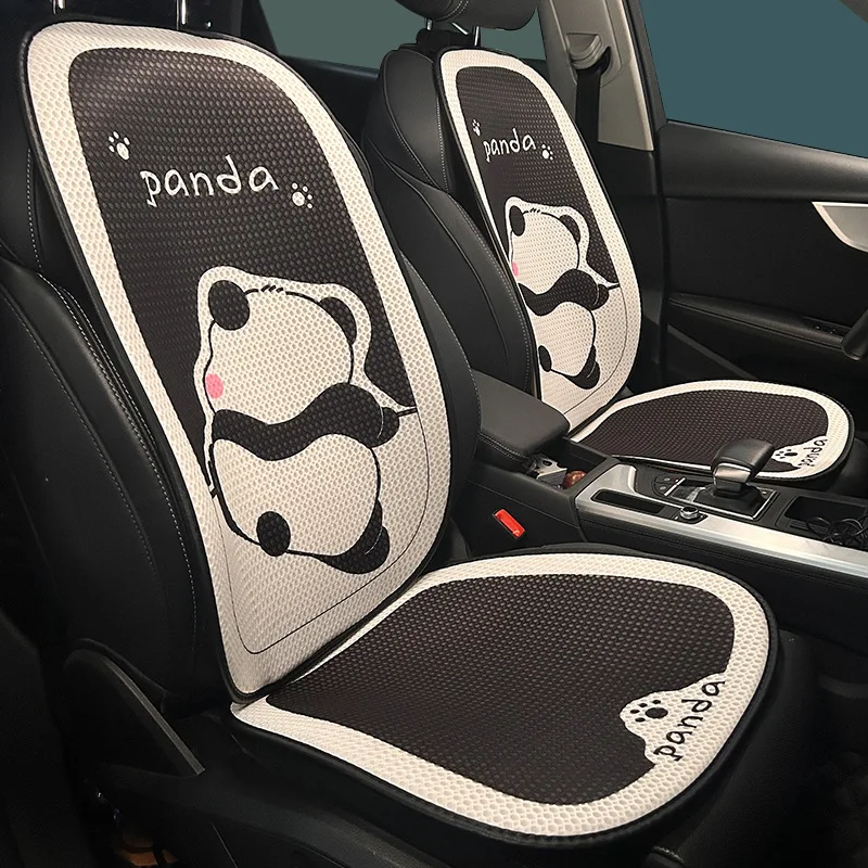 Car Seat Cover Panda Cute Cartoon Cushion Accessories Decor Protector Covers Universal For Mercedes Bmw Toyato Honda Vw Ford