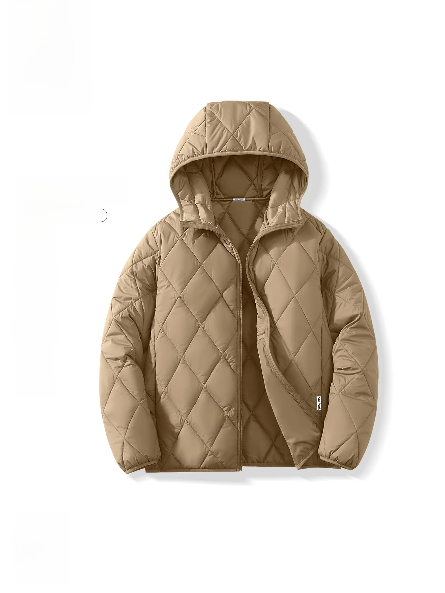 

Men's Cotton Jaet Winter Lightweight Warm Hooded Diamond Patterned Polyester Filled Youth Faion Loose Fit