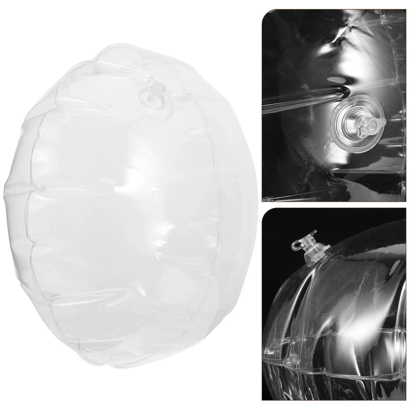 Travesseiro inflável portátil transparente redondo para acampamento, para viagens ao ar livre, resistente à água, leve, fácil de transportar, conforto