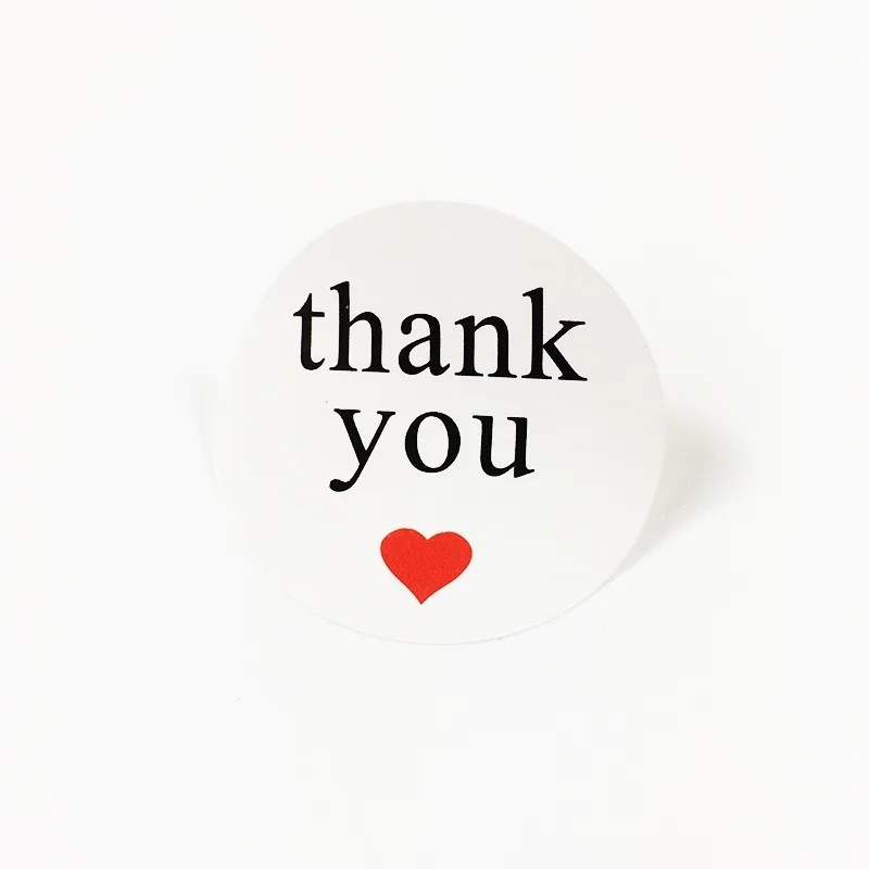 120PCS/pack Body Thank You White Heart Seal Sticker Mutifunction DIY Decorative Gifts Package