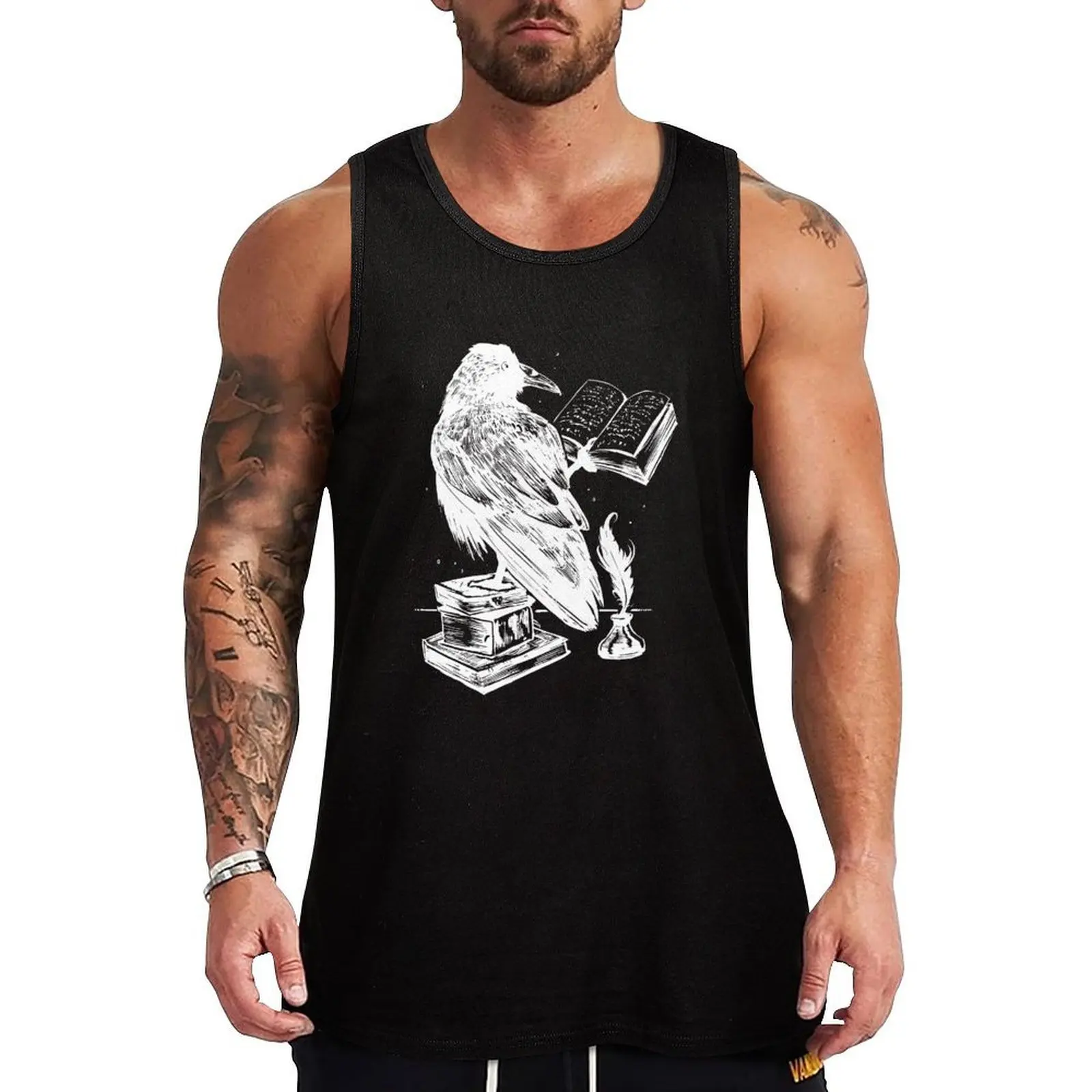 

Raven reads a book Tank Top bodybuilding sleeveless tshirts for men basketball