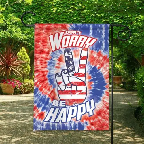 Flag Dont Worry Be Hippie Tie Dye Flag Peace y all Flag Hippie Peace Sign