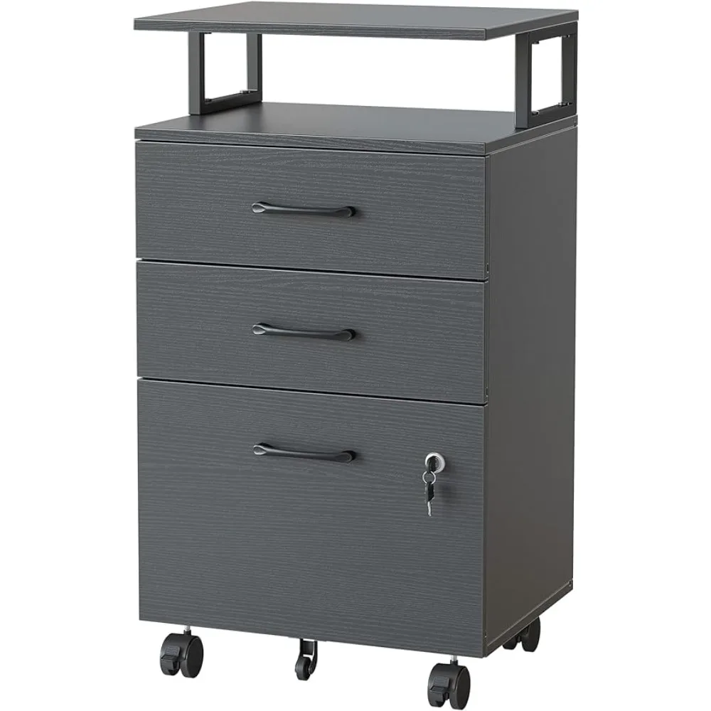 

Metal Filing Cabinet With Drawers File Cabinet With Lock for Home Office Files Cabinets Printer Stand Black Furniture Pc Storage