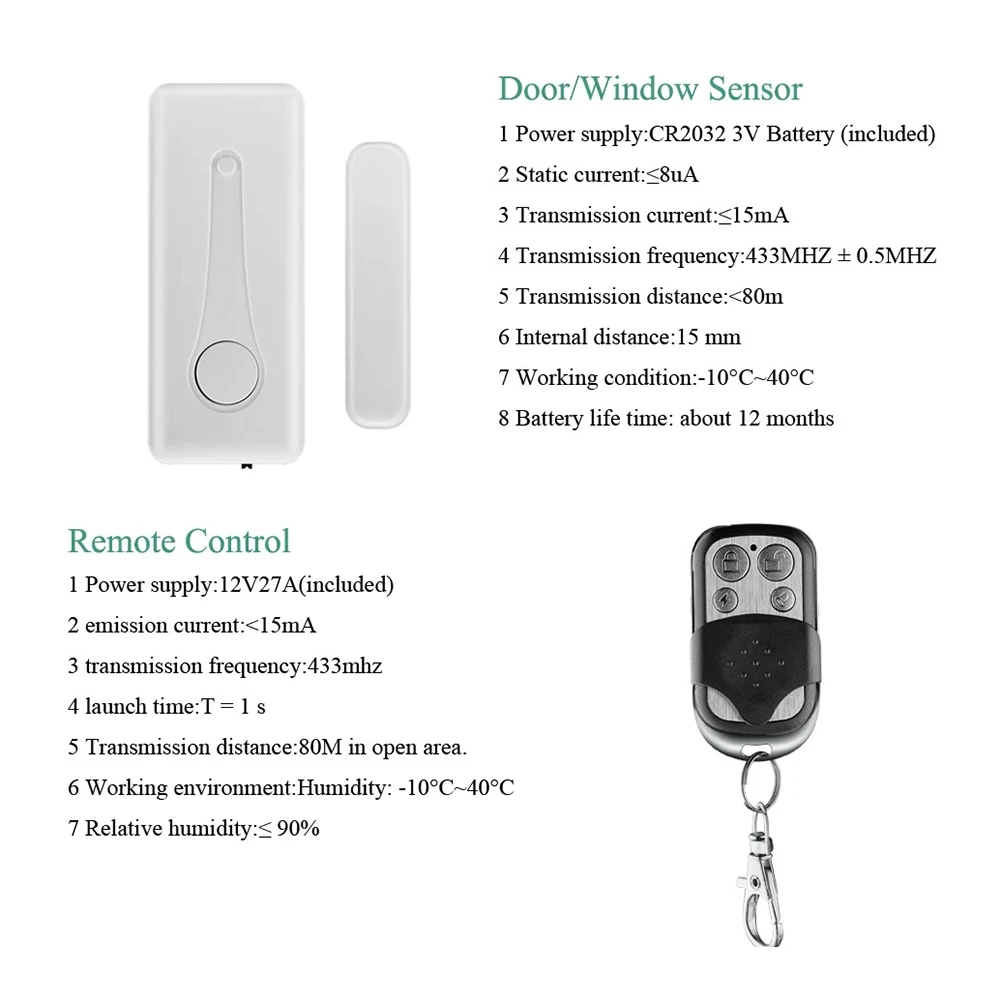 A55T Tuya Smart Home Security Wifi Burglar Alarm System Kit Motion Door Window Detection Human Body Detection Sensor