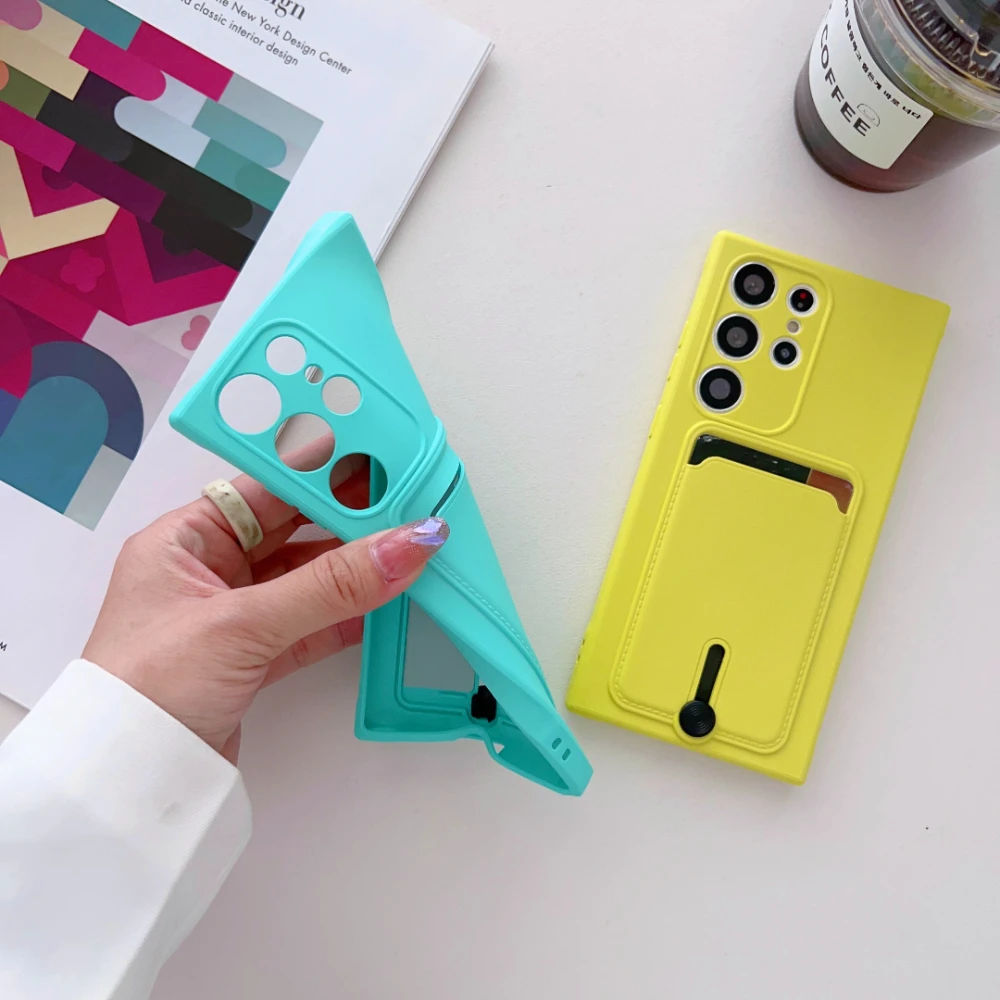 デラックスカラーカード携帯電話ケース,耐衝撃カバー,カード財布,カードスロット,超高,Samsung 21,s20,22,23,24プラス