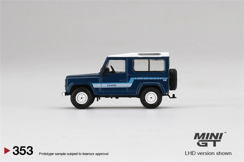 MINI GT 1:64 Land Rover Defender 90 County Wagon Stratos Blue Diecast Model Car