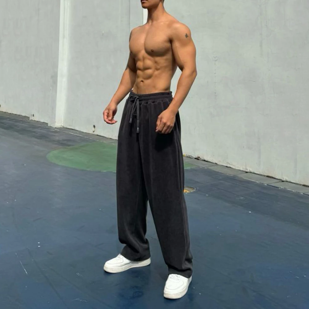 Mens Fashion Trend Sports Fitness Loose Trousers Autumn And Winter New Leisure Outdoor Street Comfortable Y2k Fitness Pants Men