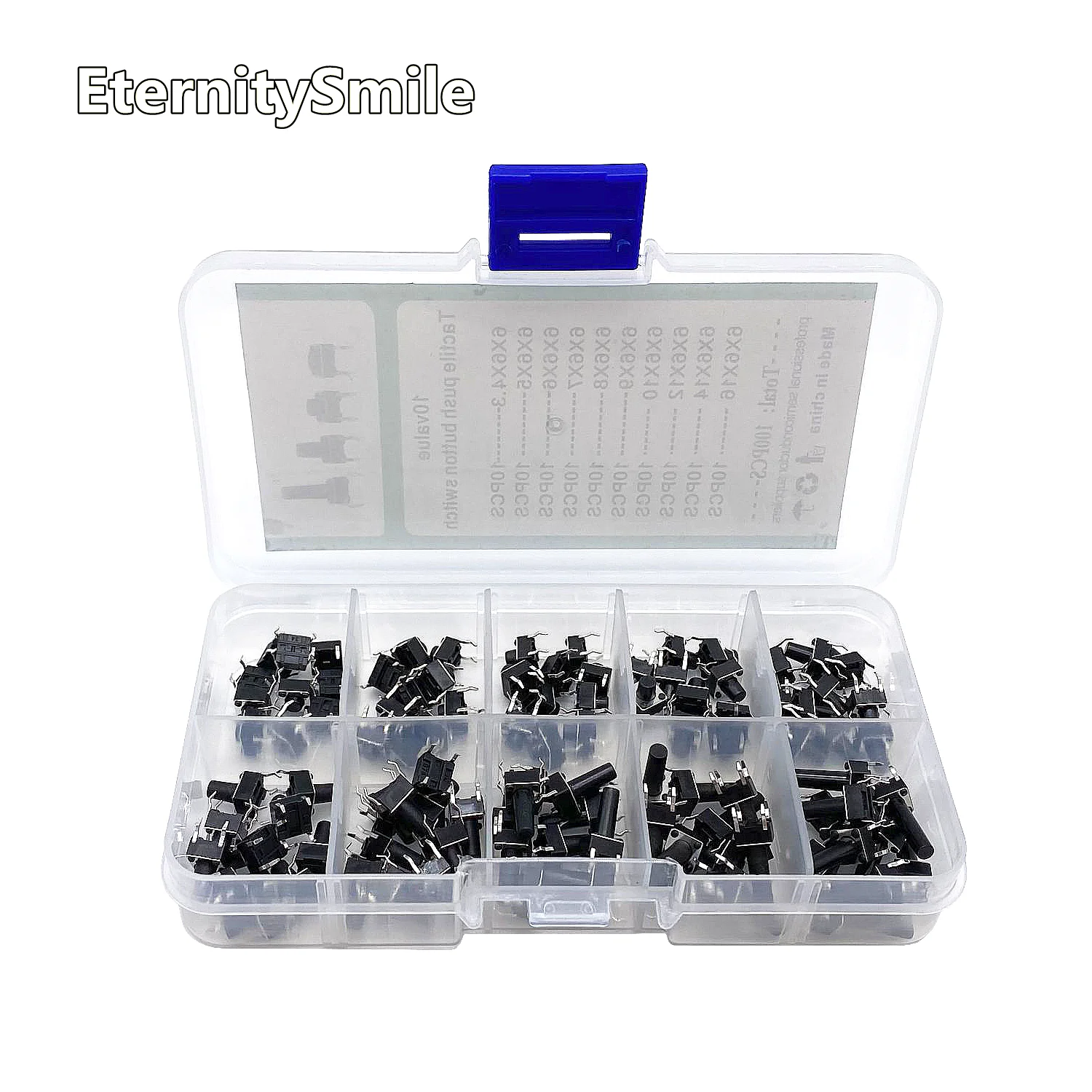 

100Pcs/Box10 Values 6x6mm Dip 4Pin Tactile Push Button Switch High 4.3mm 5mm 6mm 7mm 8mm 9mm 10mm 12mm 14mm 16mm Tact Kit