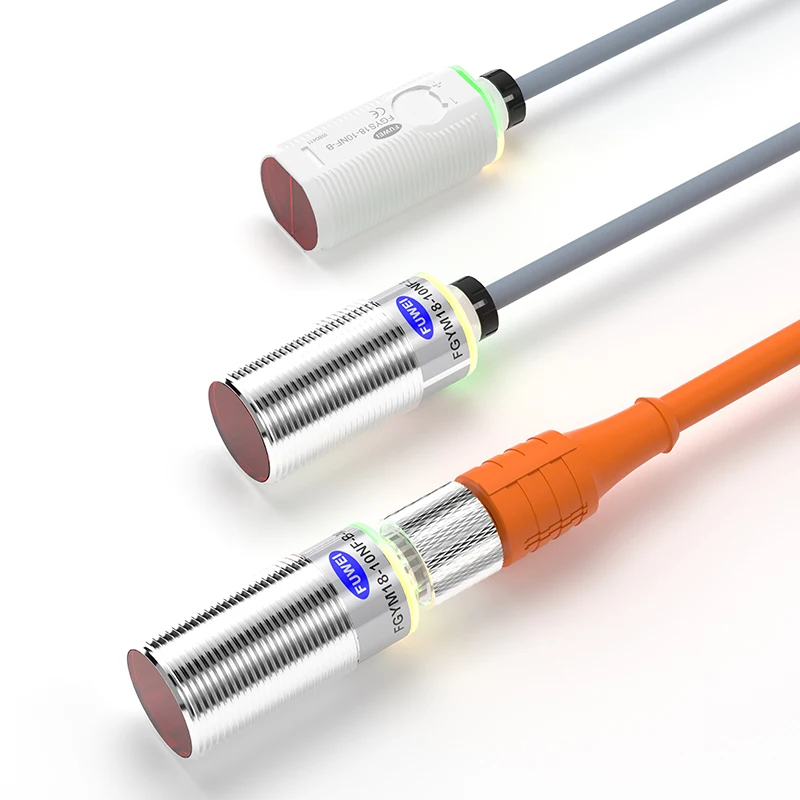 FGYM18-10NF-B Circular Photoelectric Sensor Switch Sensor Red Light Eye Ranging10cm Background Suppression Diffuse Reflection