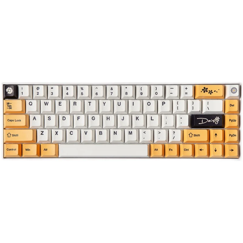 GMK daisy keycaps original height black sublimation matte for IKBC Ningzhi 61/64/84/87/980