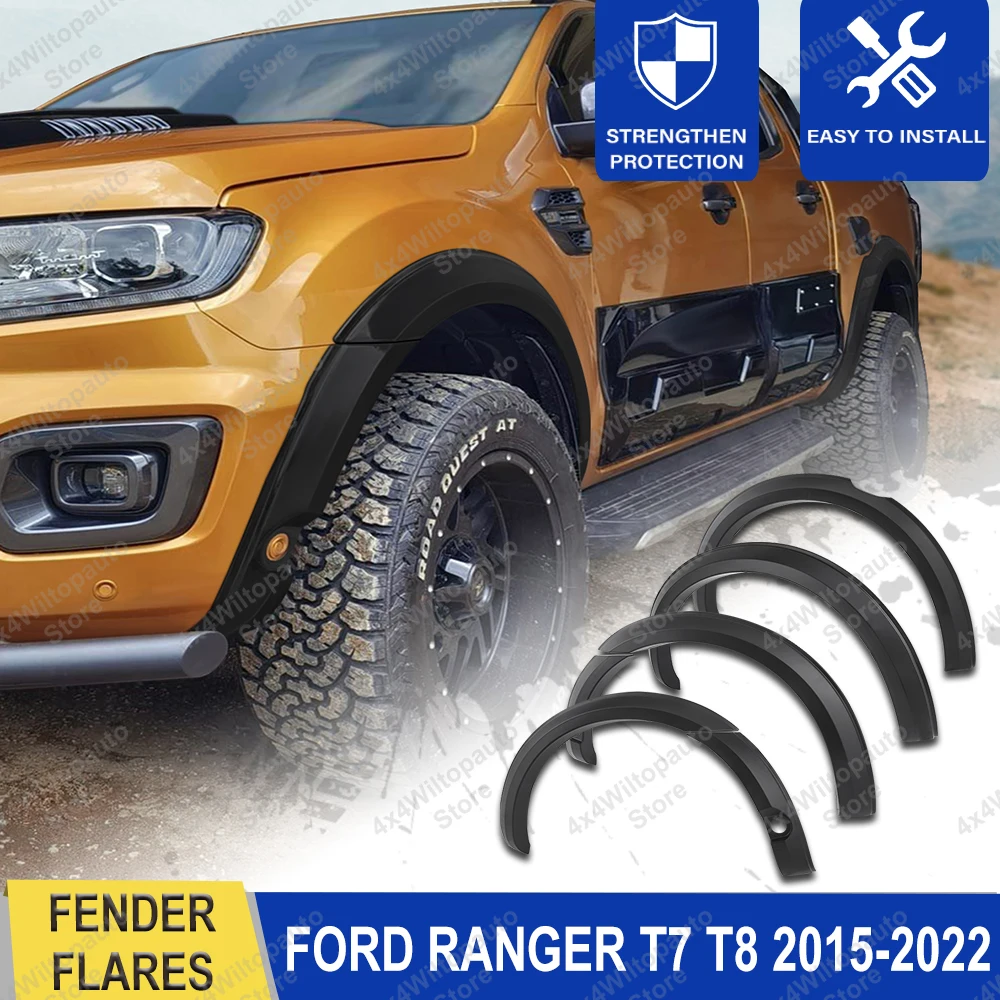 

Wheel Arch OEM Fender Flares For Ford Ranger T7 T8 Wildtrak XLT 2015-2018 2019-2022 3INCH Mudguards Auto Part Car Accessories