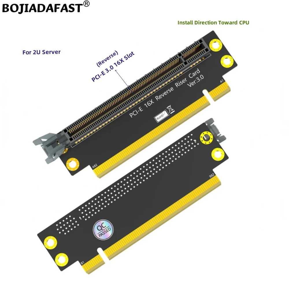 리버스 PCI 익스프레스 3.0 16X-PCI-E X16 어댑터 라이저 카드, 2U 서버 케이스 (CPU 방향 설치), 270 도