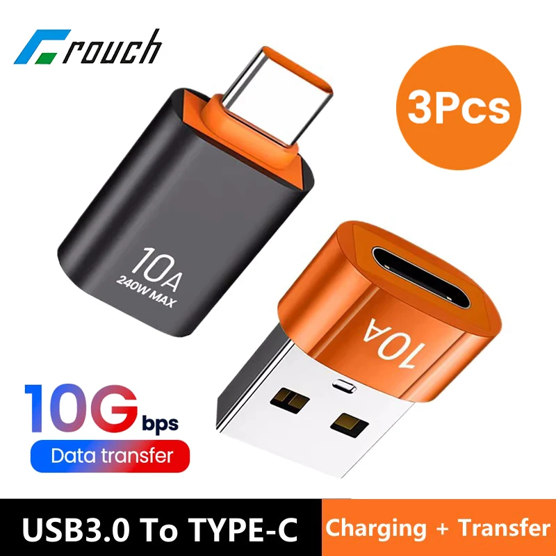 

10A USB3.0 OTG Adapter Type C Male To USB Female Converter For Xiaomi Samsung Huawei Fast Charging Data Transfer OTG Connector