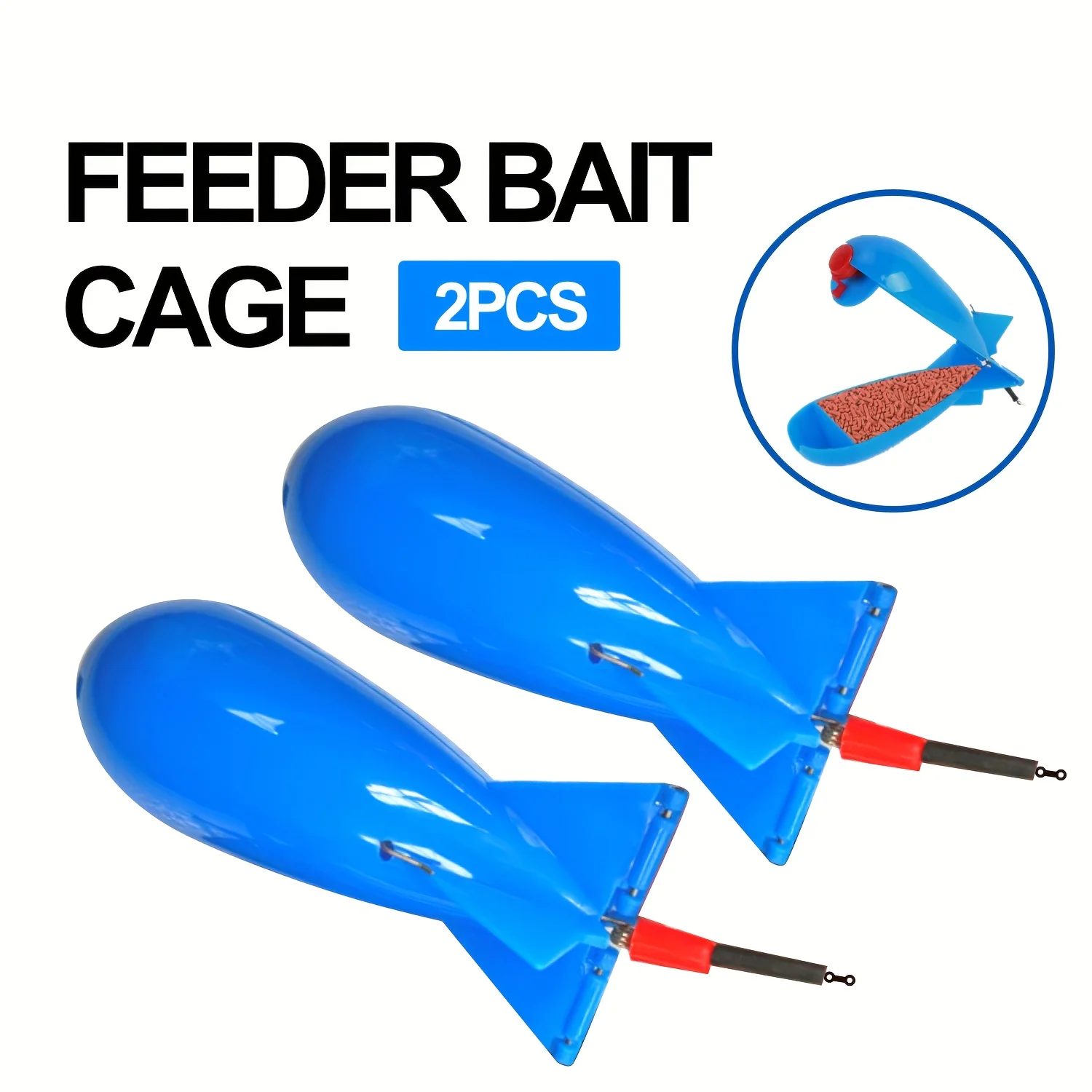 2 pcs large size fishing feeder bait cage, long casting trapping basket for professional fishing, fishing accessories