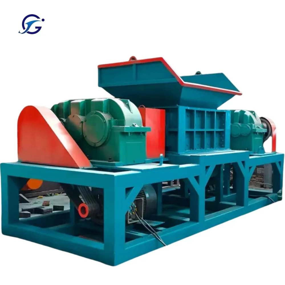 Large Double-Axle Electric Vehicle Shredder Small Plastic Crusher Motorcycle Copper Aluminum Metal Barrel Scrap Iron Single Gear