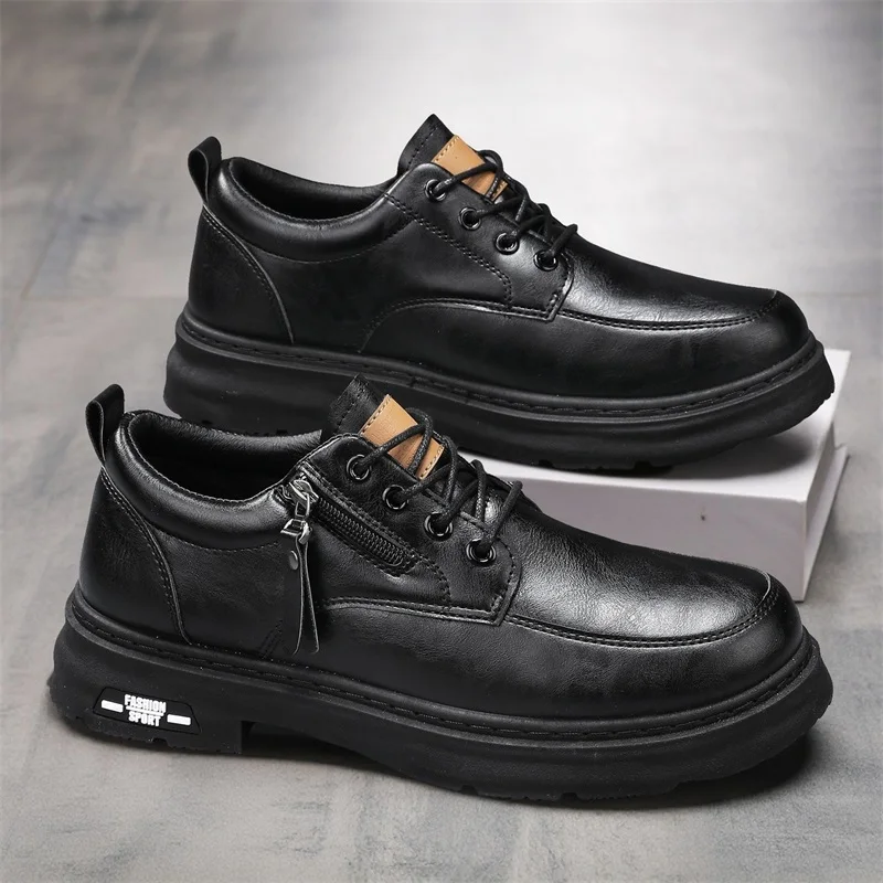 

Мужская повседневная кожаная обувь. Дизайнерская модная универсальная обувь на платформе. Мужская деловая дышащая кожаная обувь.