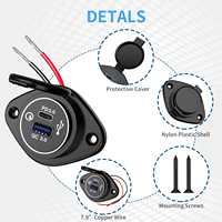 Modified multifunctional car phone charger waterproof car RV yacht QC PD dual QC3.0 USB fast charging working voltage 12-24V