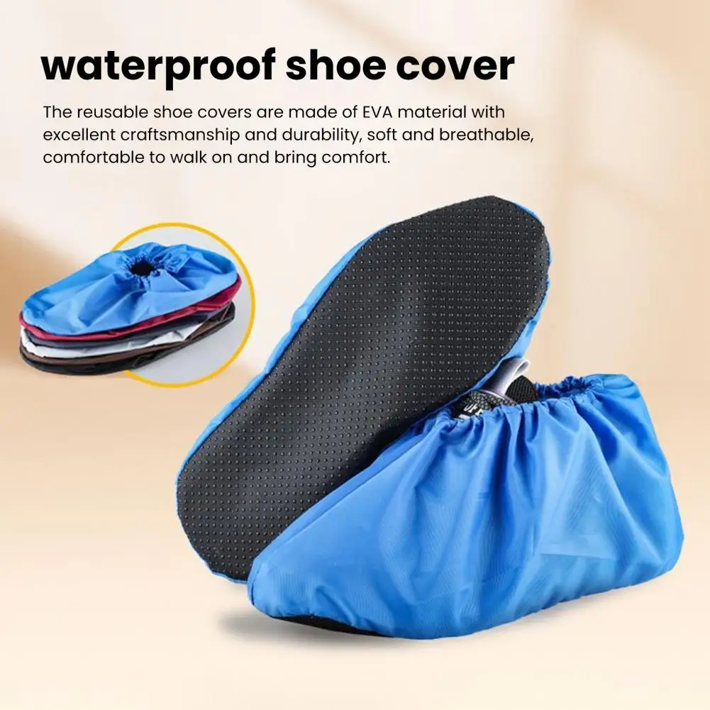 

1Pair Waterproof Non-slip Shoes Covers Reusable Washable Indoor Shoes Case Keep Floor Carpet Cleaning Elasticity Shoe Protectors