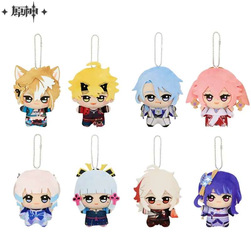 

Аутентичный набор плюшевых кукол Bandai Genshin Impact - Diluc Albedo Venti Xiao Ganyu Kazuha Eula, милые аниме-мягкие игрушки, сумка-подвеска