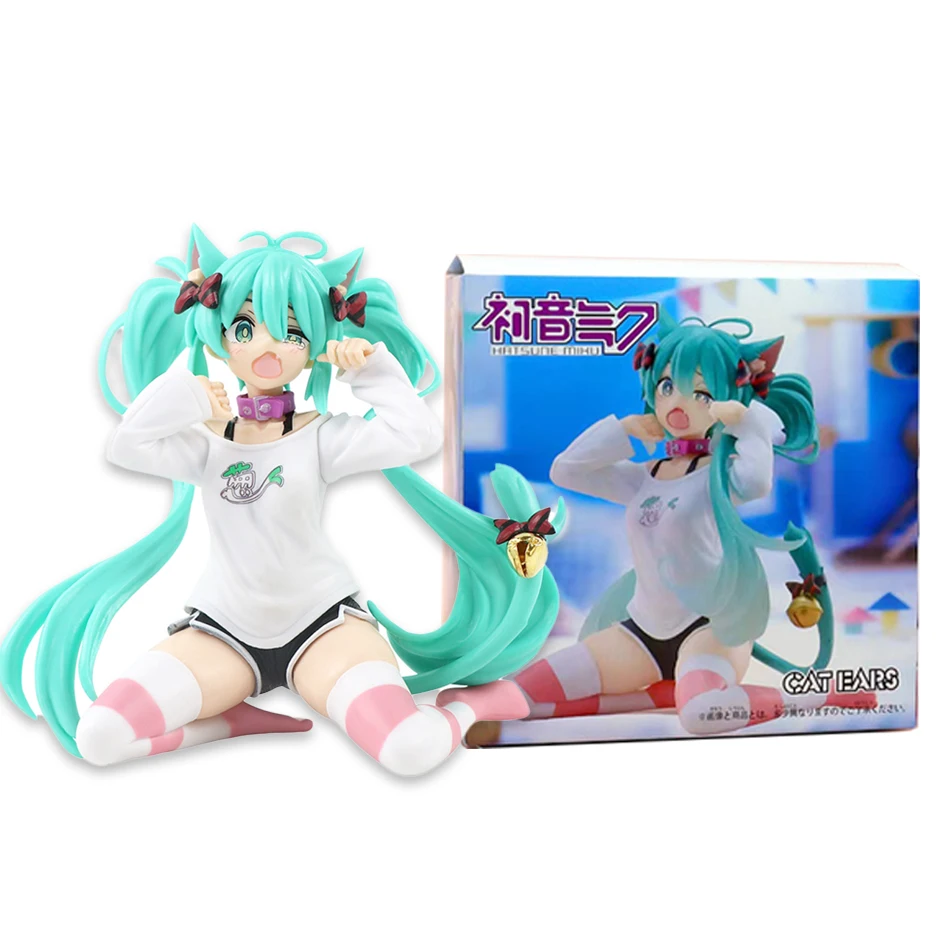 New 12cm Desktop Cute Hatsune Miku Kwaii Style Anime Figure Toys PVC Model Collector Doll Birthday Gift