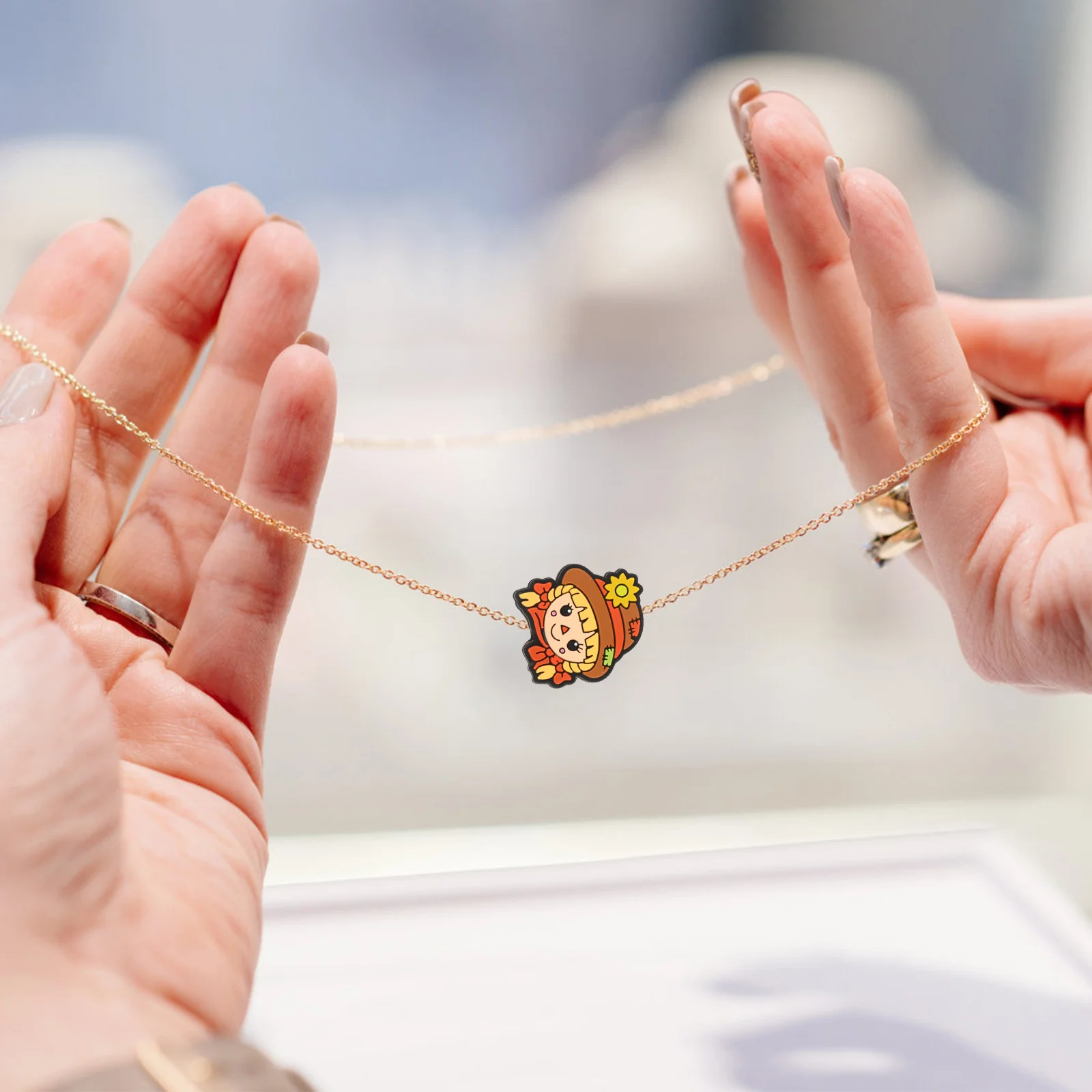 

10Pcs Beads for Crafts Scarecrow Element Charms Smooth DIY Beads for Bracelets Making Jewelry Accessories Set Word Charms