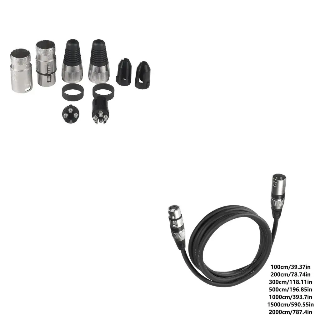  XLRs Microphones Cable 3Pin Balanced Male to Female for Studio Recording and Live