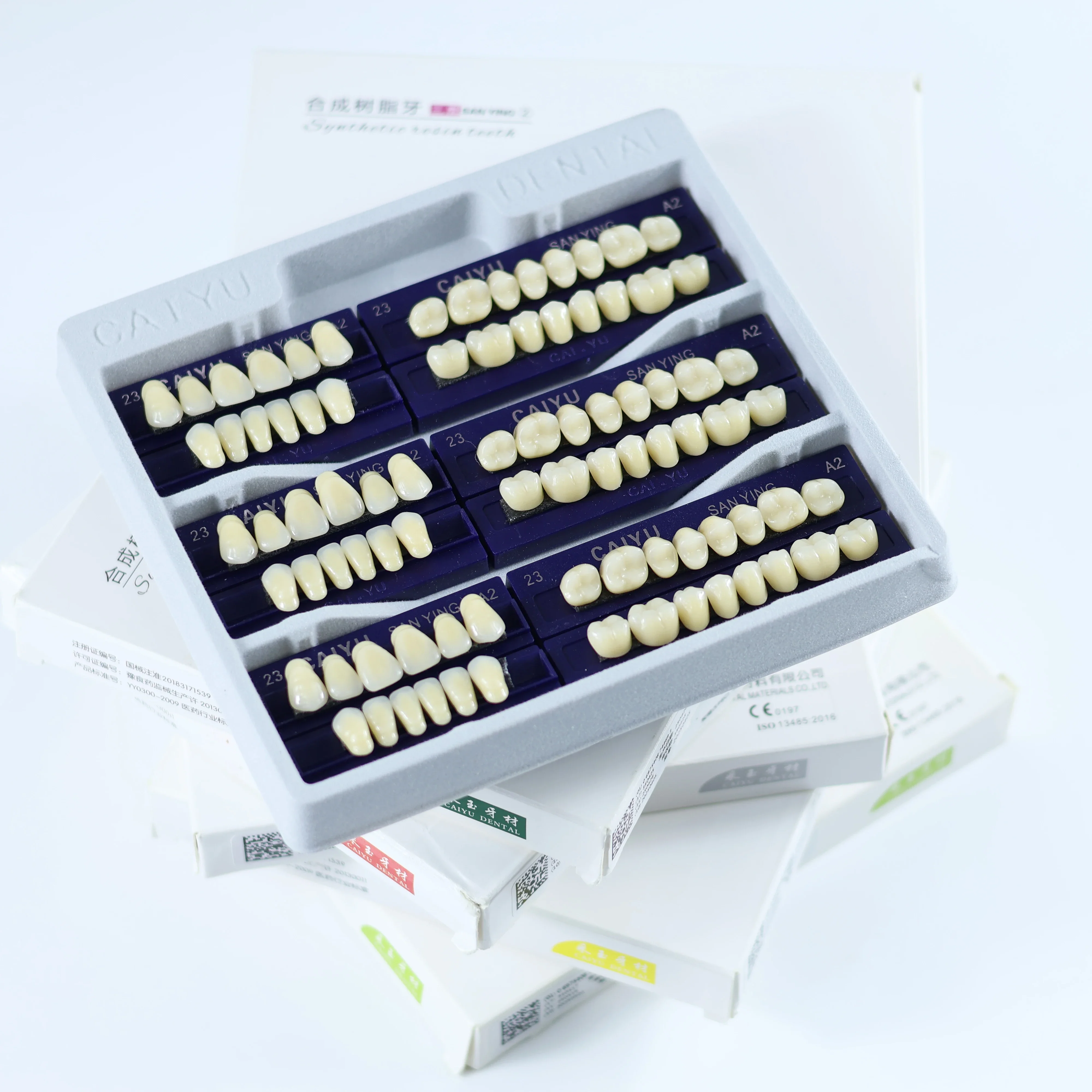 

96pcs/Sets Box Dental Full Mouth Teeth Acrylic Synthetic Resin teeth Anterior Posterior Teaching Model Permanent Teeth Model