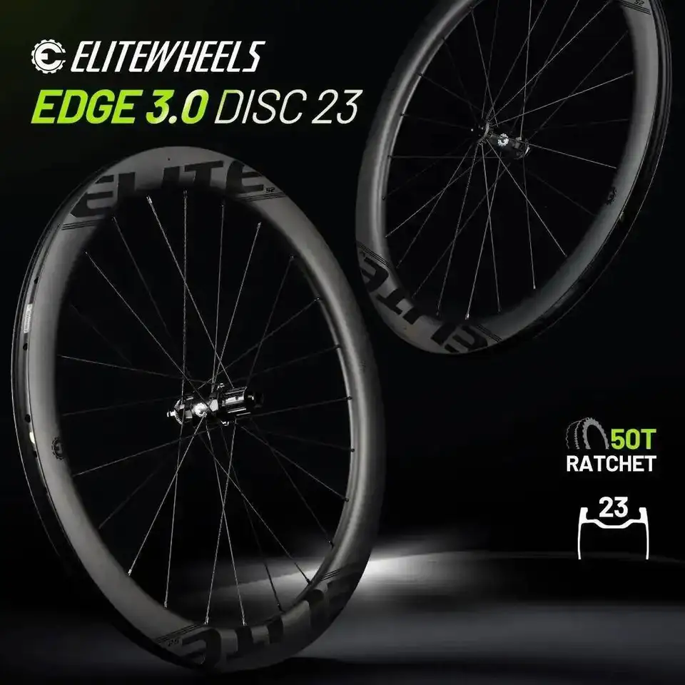 ELITEWHEELS EDGE カーボンホイール 前後セット50mm ELITEWHEELS EDGE 3.0 DISC カーボンホイールセット ラチェット