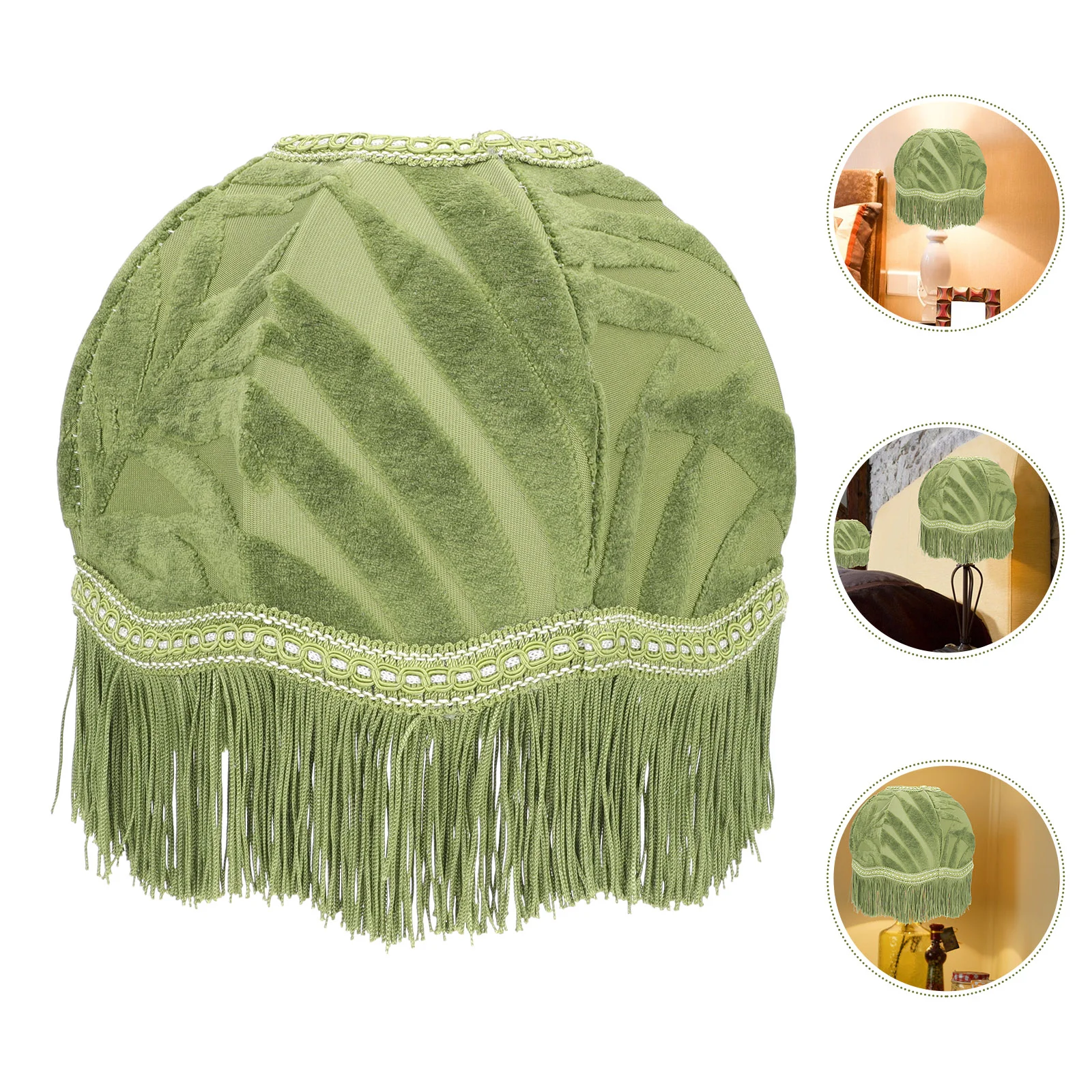 

Lampshade Desk Household Cloth Small Shades Greenery Decor Hanging Tabletop Dome Barrel