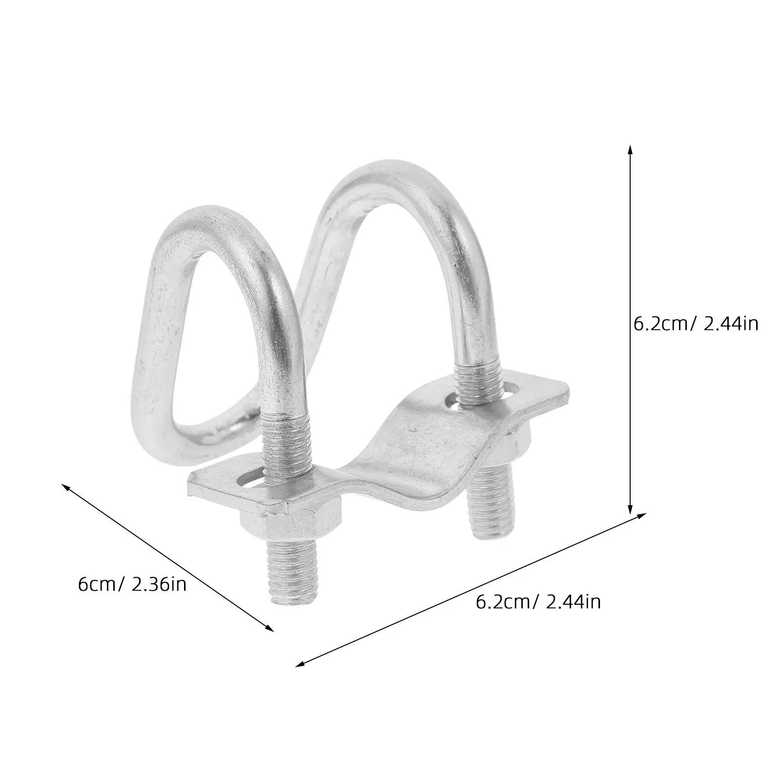6Pcs Farm Fence Fixed Clamps Cold Galvanized Steel U Bolt Connector Pipe Clips for Greenhouse Awning Rail Scaffold Tube Buckle