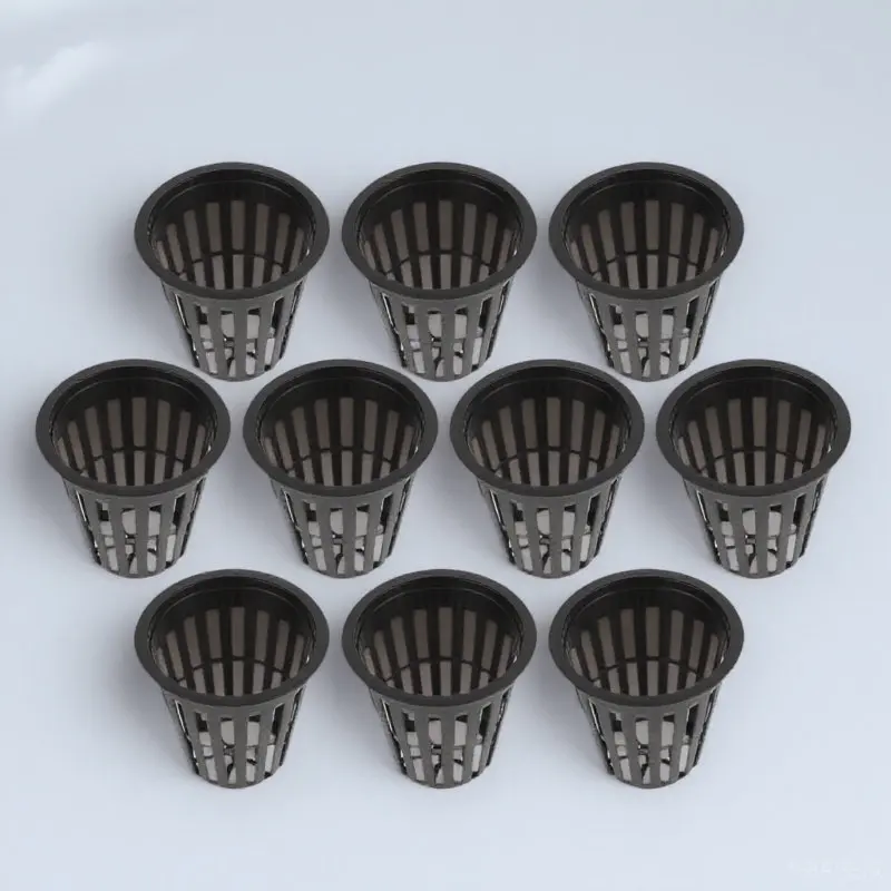 10pcs Hydroponic Net Cups for Plants – Slotted Plastic Mesh Pots for Indoor & Outdoor Root Development