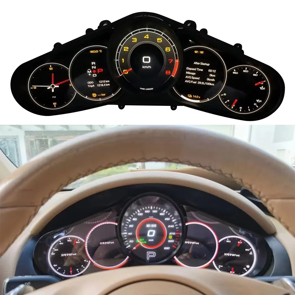 لوحة قيادة Linux للسيارة ، لوحة أجهزة LCD ، مجموعة رقمية ، شاشة عداد السرعة ، Cockpit لـ Porsche Panamera-روض