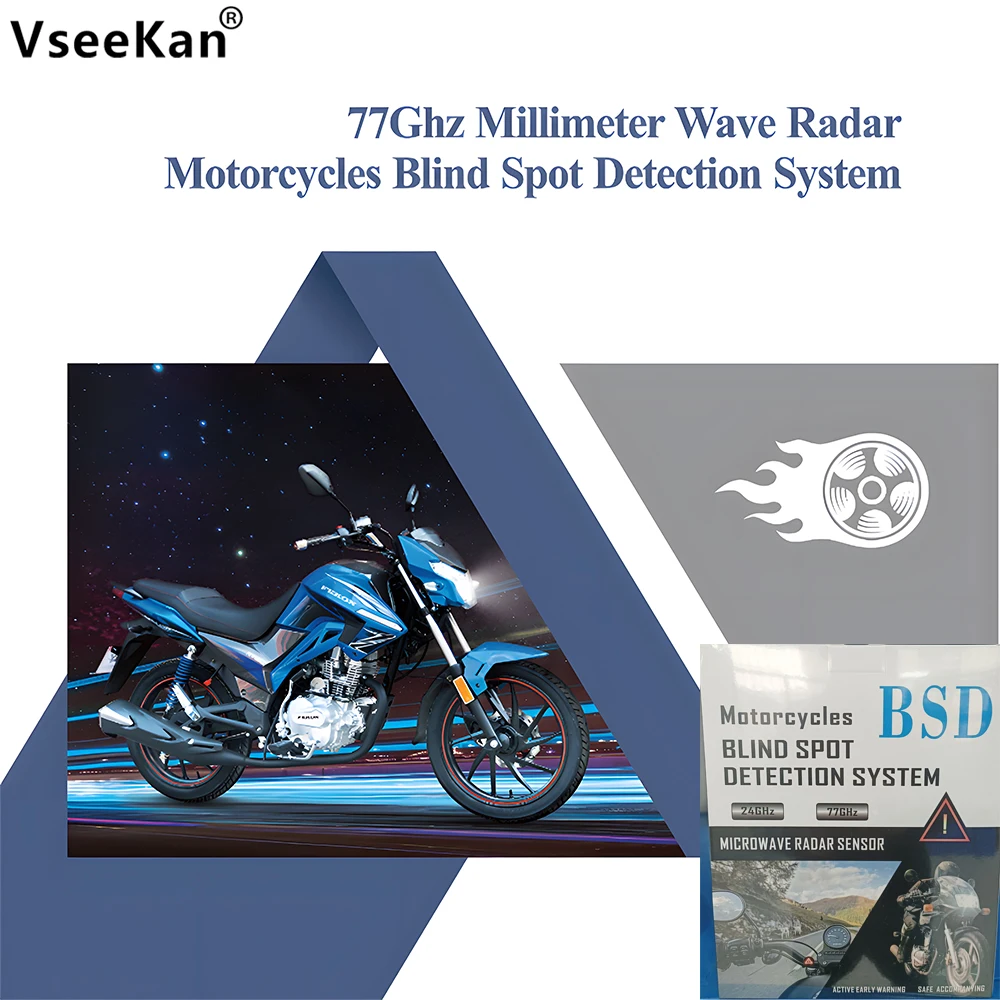 

77Ghz motorcycle BSD millimeter wave blind spot lane change assist system 50M safety detection distance 24Ghz 15M Universal