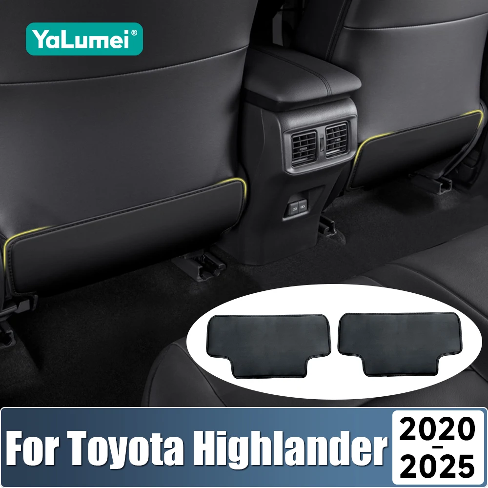 Para Toyota Highlander XU70 2020 2021 2022 2023 2024 2025 híbrido 2 uds PU cuero asiento trasero de coche cojín antipatadas Accesorios