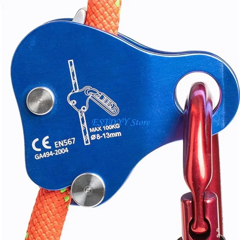 G6DE Outdoor Climbing Protector Fall Arrester Prevention Safety Rope Self-Locking Climbing Rope Grip Clamp for Rock Climbing