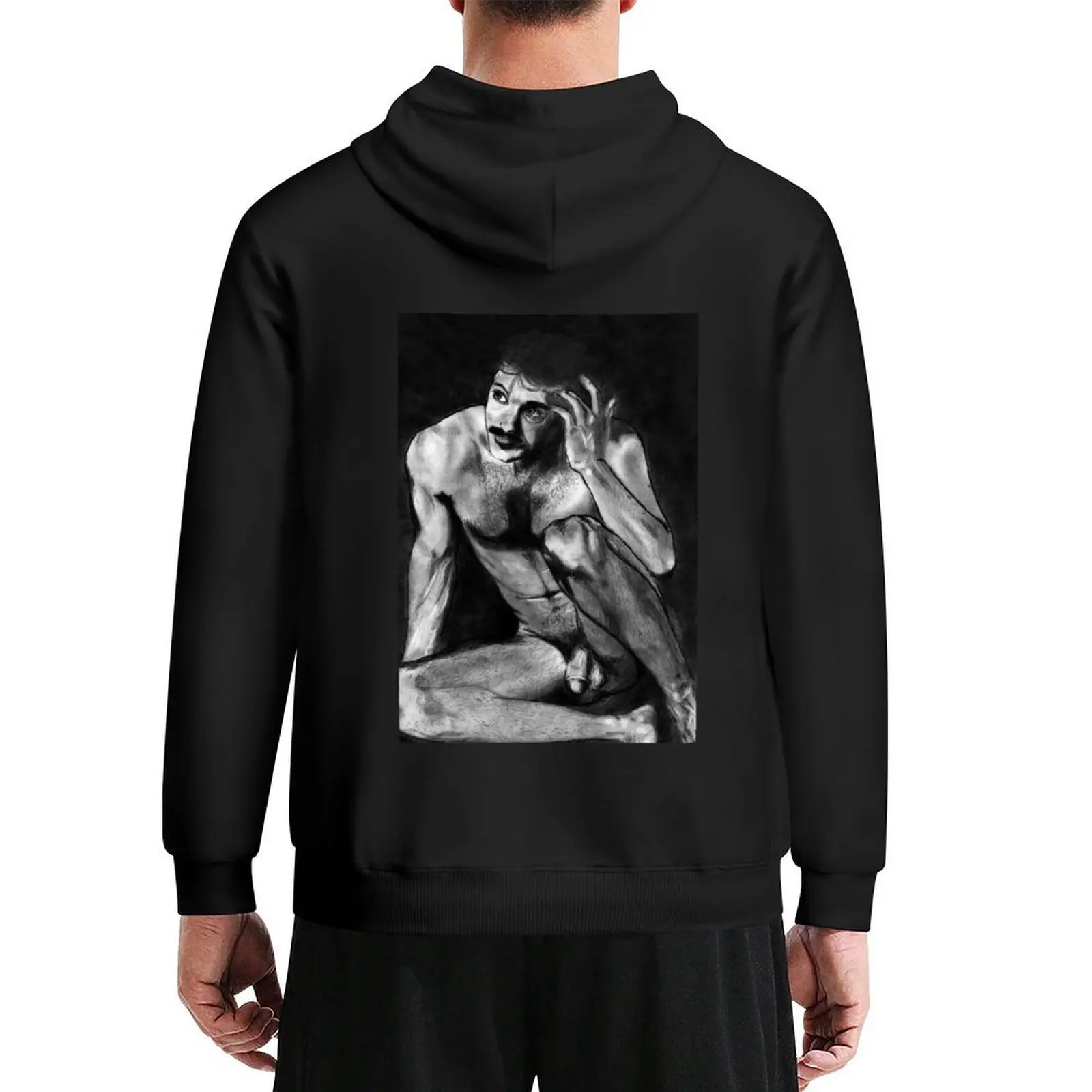 

Naked man with mustache Hoodie anime clothing autumn new products men clothes men clothing pullover hoodies