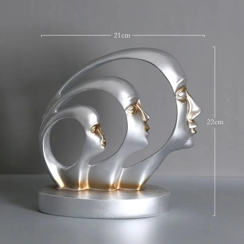 Statue Abstract Resin Desktop Ornaments Sculpture Miniature Figurines Face Character Nordic Art Crafts Office Home - Image 6