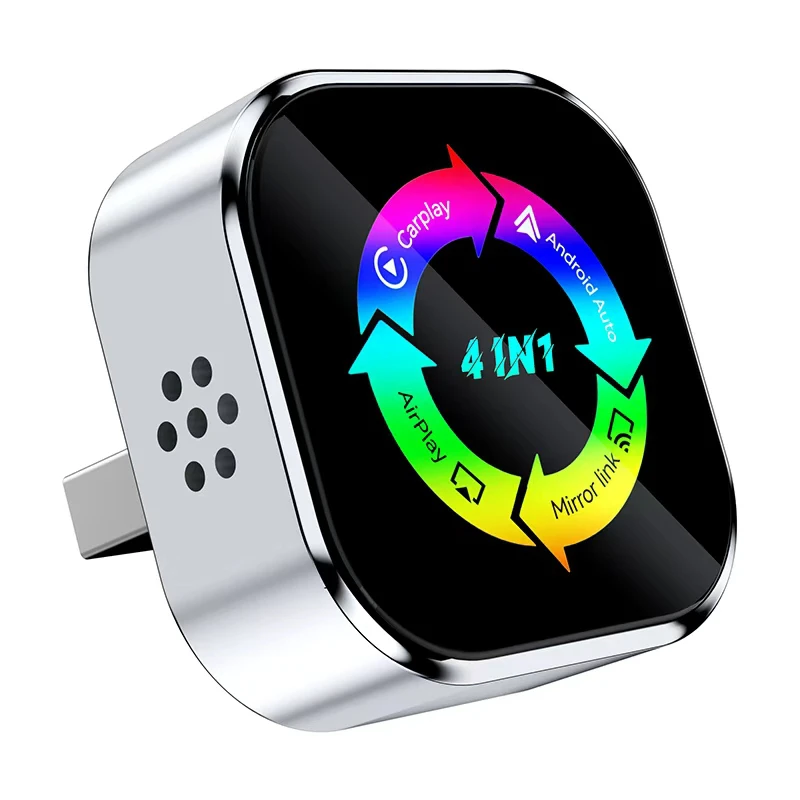 2026 Fast Response 4IN1 Wireless CarPlay Transmitter Airplay Mirror Link WiFi Bluetooth Smart Cast Car Music Tool
