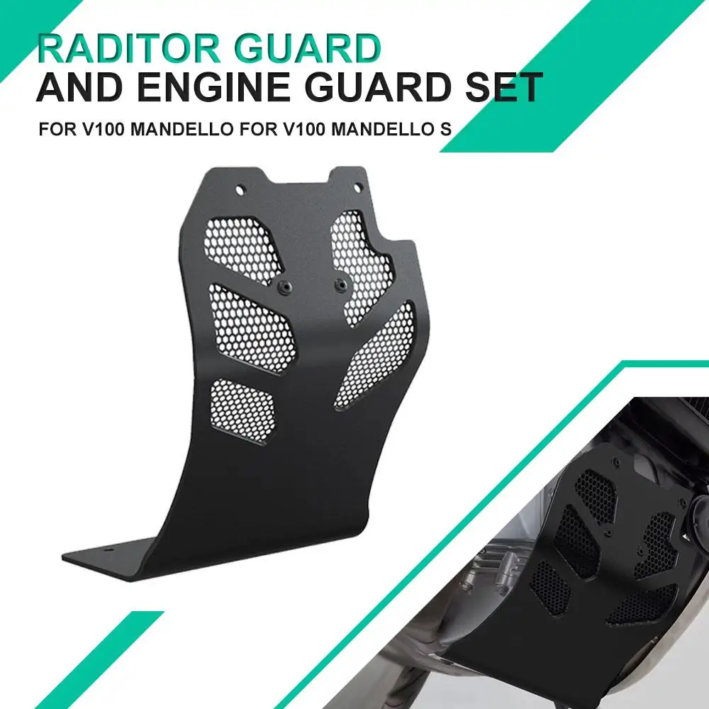 For Moto Guzzi v100 V 100 Mandello S 2022 2023 2024 Motorcycle Skid Plate Engine Low Mud Bash Cover Protection Guard Accessories